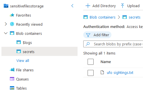 Azure Blob Storage settings